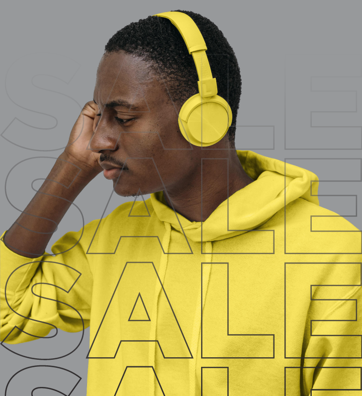 Man With Yellow Hoodie And Headphones